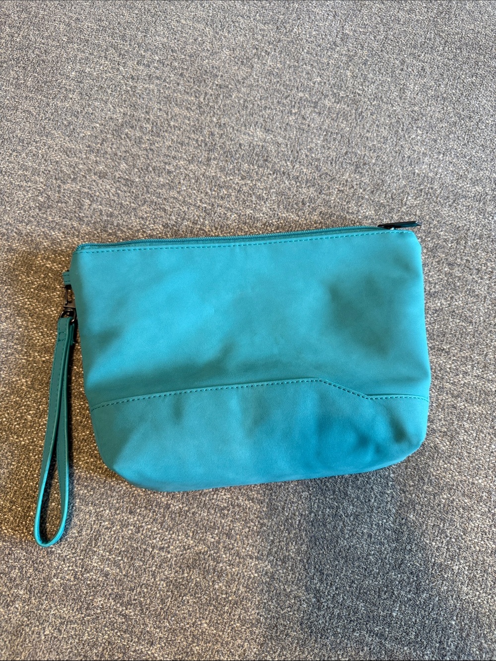 Teal Wristlet Clutch with Zip and Wrist Strap